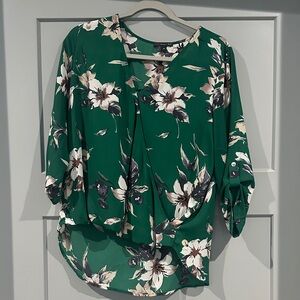 West Kei Green Floral Blouse